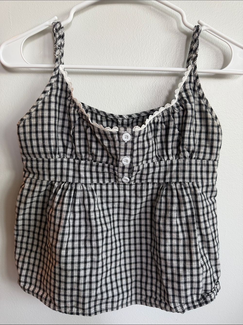 SHEIN Black & White Gingham Camisole Top